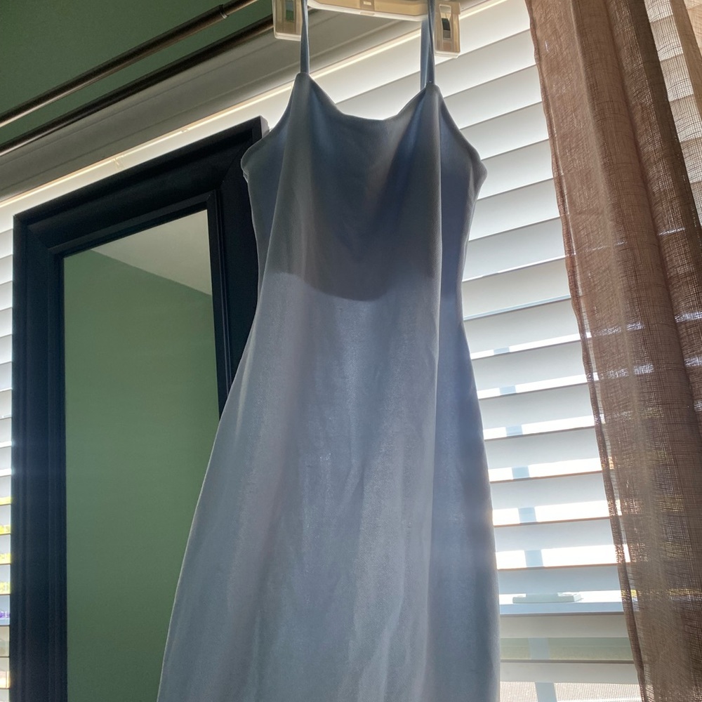 Midi light blue bodycon dress